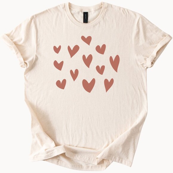 Gildan Tops - Heart Graphic Tee Minimalist Love Shirt Cute Trendy Top